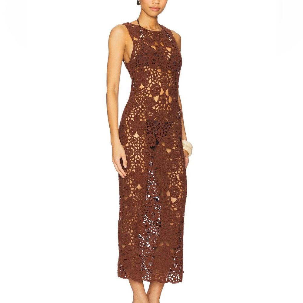 Tala Midi Dress in Sepia